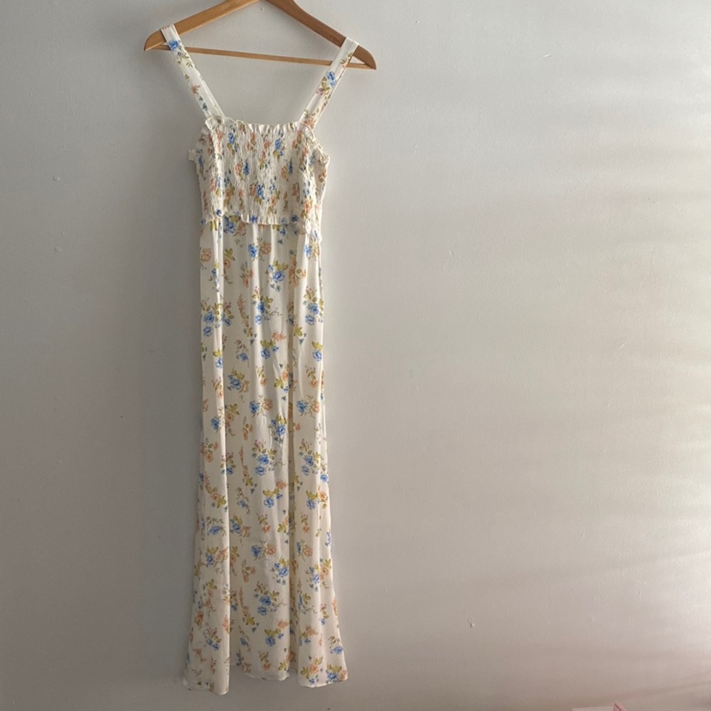 Floral Cream Maxi Dress Zara